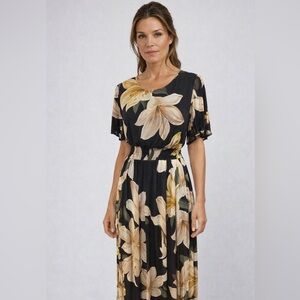 Elegant Kate And Lily Floral Midi Dress